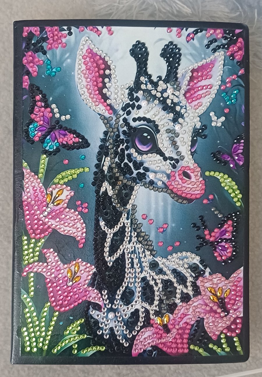 Giraffe diamond painted notebook