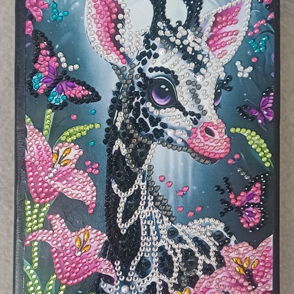 Giraffe diamond painted notebook