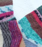Hand-cranked Frankensox Knitted Ribbed Wool Socks Size 6 to 7 - Image 4