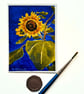 Original ACEO Miniature Sunflower Painting in Watercolour