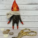 Log Fire Spirit Spun Cotton Art Doll