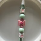 Silicone beaded Gem picker, diamond art, double ended, green and pink