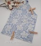 Blue and white foliage fabric clip on peg bag