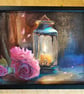 Rose by Candle light - Original Oil painting - framed