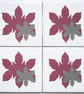 4 x Pink Leaf Silhouette Ceramic Coasters with Cork Backing - CLEARANCE PRICE - Image 1