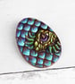 Dragon's egg pyrography brooch. Baby dragon hatching pin. - Image 5