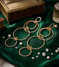 Gold Linked Hoop Drop Earrings (9.5cm)