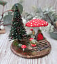Miniature Mushroom Fairy House - Red
