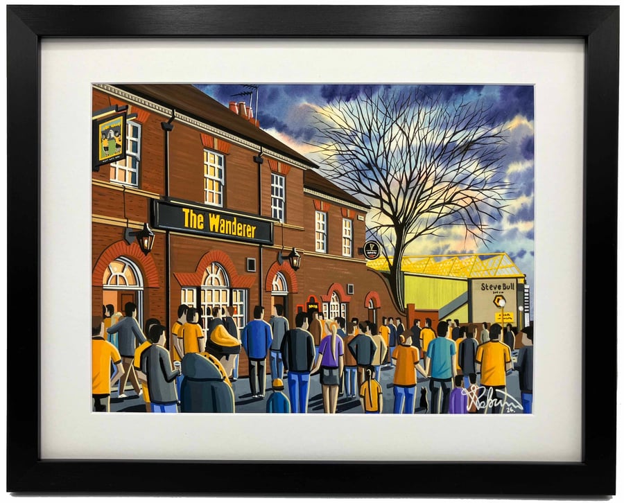 Wolverhampton Wolves, Retro Molineux Framed, Football Art Print 14" x 11" Frame 