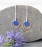Silver and enamel circle earrings, silver circle earrings, long silver earrings - Image 10