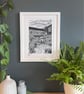 The Courtyard Cafe Limited Edition Lino Print in Black