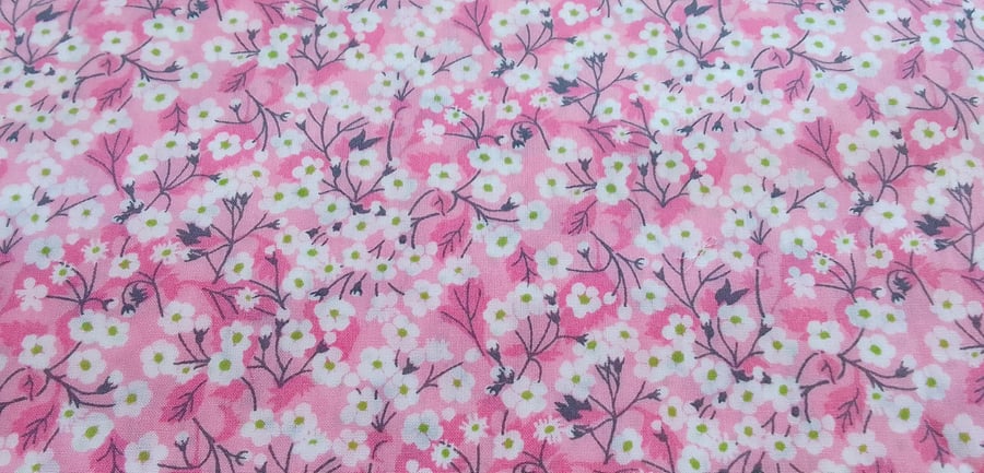 Liberty Tana Lawn Fabric 10 x 15 inch Piece - MITSI VALERIA Pink Floral Pansy