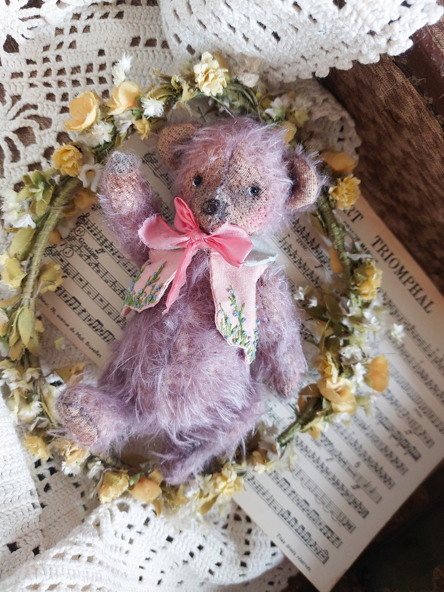 Scruffy - OOAK Artist Teddy Bear, Handmade Teddy Plushie, Kawaii Collectable