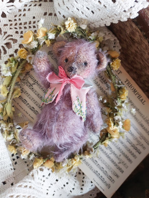 Scruffy - OOAK Artist Teddy Bear, Handmade Teddy Plushie, Kawaii Collectable
