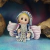 Tiny Angelic Winged Gnome 'Sheena' with jewelled tunic OOAK Sculpt by Ann Galvin