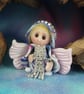 Tiny Angelic Winged Gnome 'Sheena' with jewelled tunic OOAK Sculpt by Ann Galvin