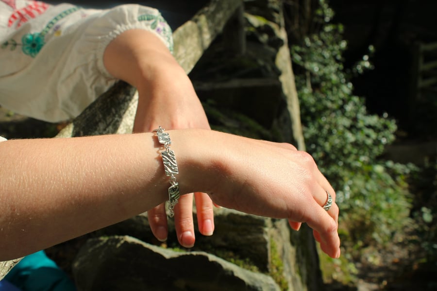 'Connect' Segments Bracelet – Unique Multi-Texture Link Bracelet