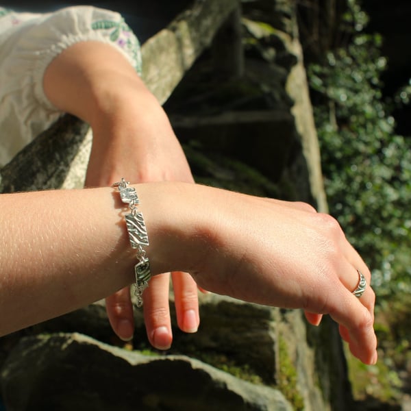 'Connect' Segments Bracelet – Unique Multi-Texture Link Bracelet