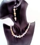 Morganite and Vintage Acrylic Bicone Beaded Necklace and Earrings, Gift for Her - Image 5