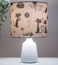 drum round table-lamp ceiling pendant handmade lampshade cats funny humorous fun - Image 6