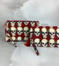 Skulls zip clutch bag, Detachable wrist strap, 2 size and colour options - Image 7