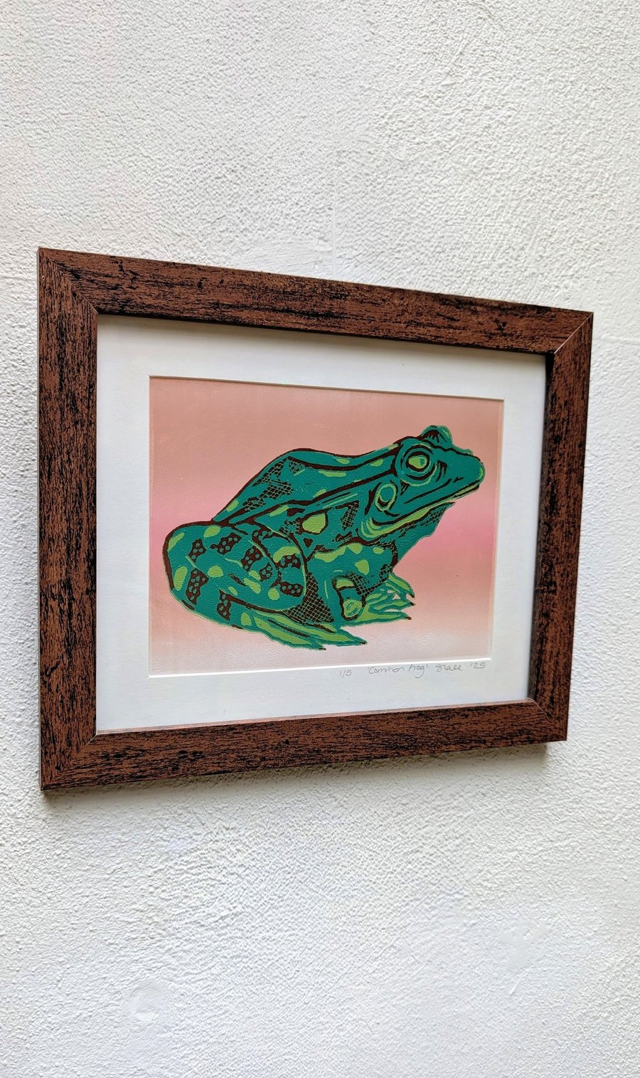 Common Frog Lino Print 