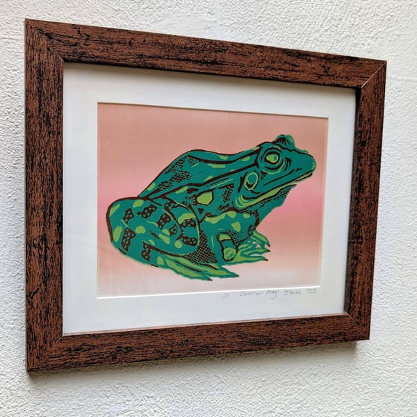 Common Frog Lino Print 
