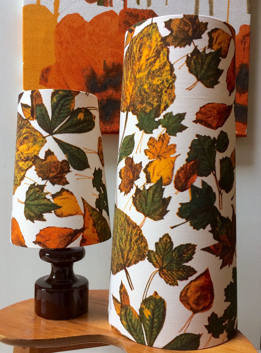 Autumn Leaves AUTOMNE French Vintage fabric Lampshade