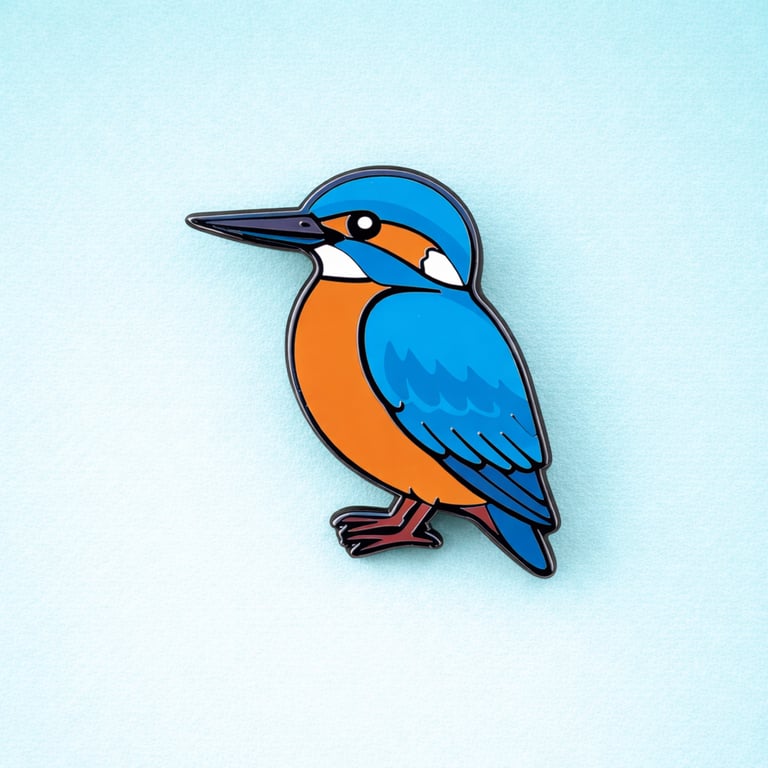 Kingfisher Enamel Pin – Colourful British Bird Badge