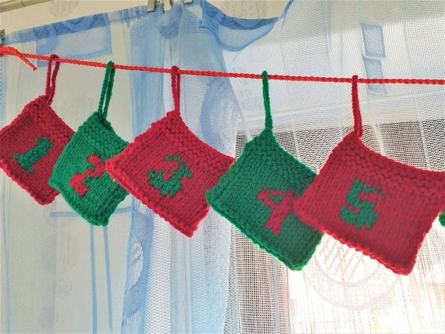Advent Garland, re-usable Christmas decoration