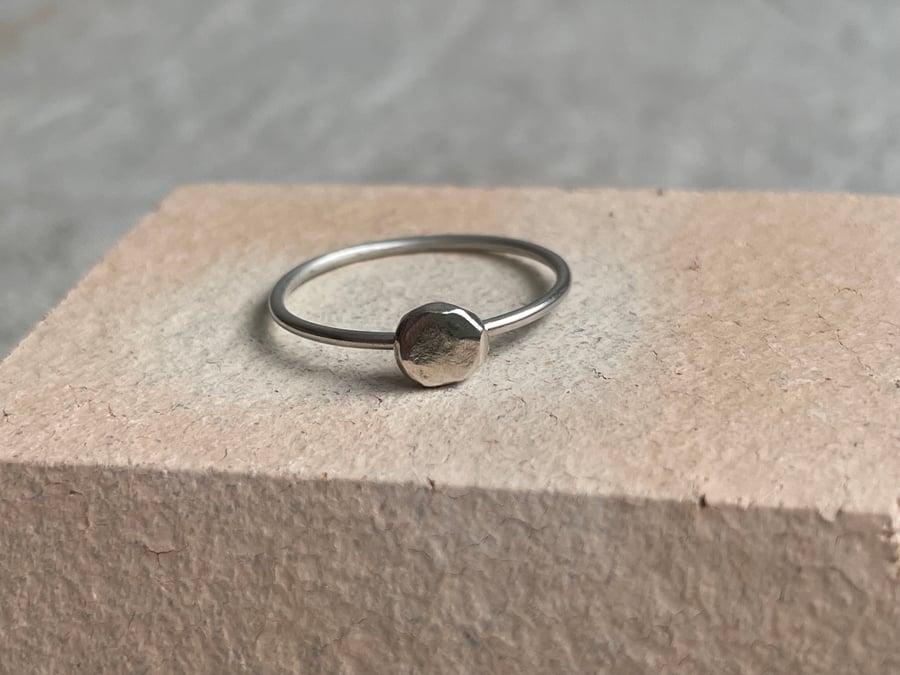 Silver Stone Ring - Recycled Silver