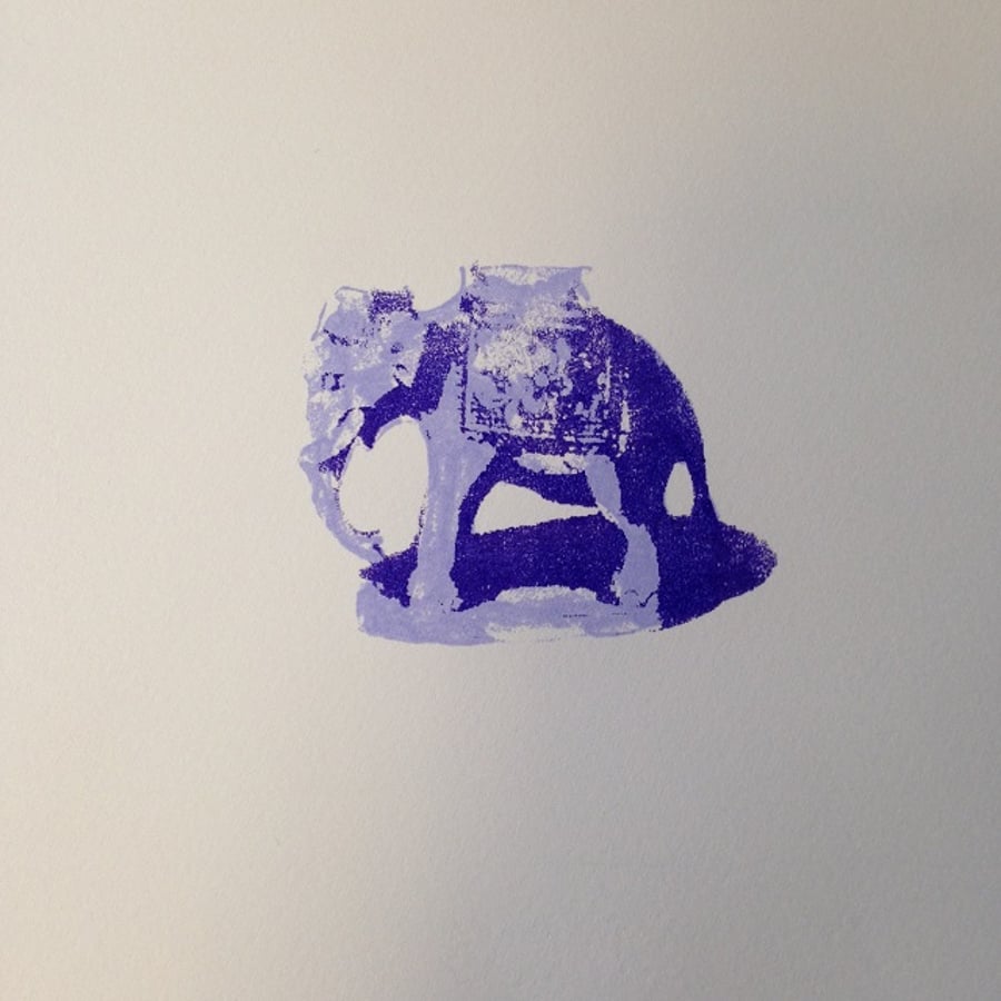 Purple Elephant, limited edition hand printed screen print