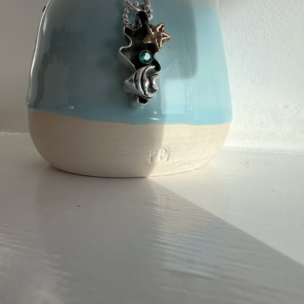 Reef Fish Shimmer silver pendant