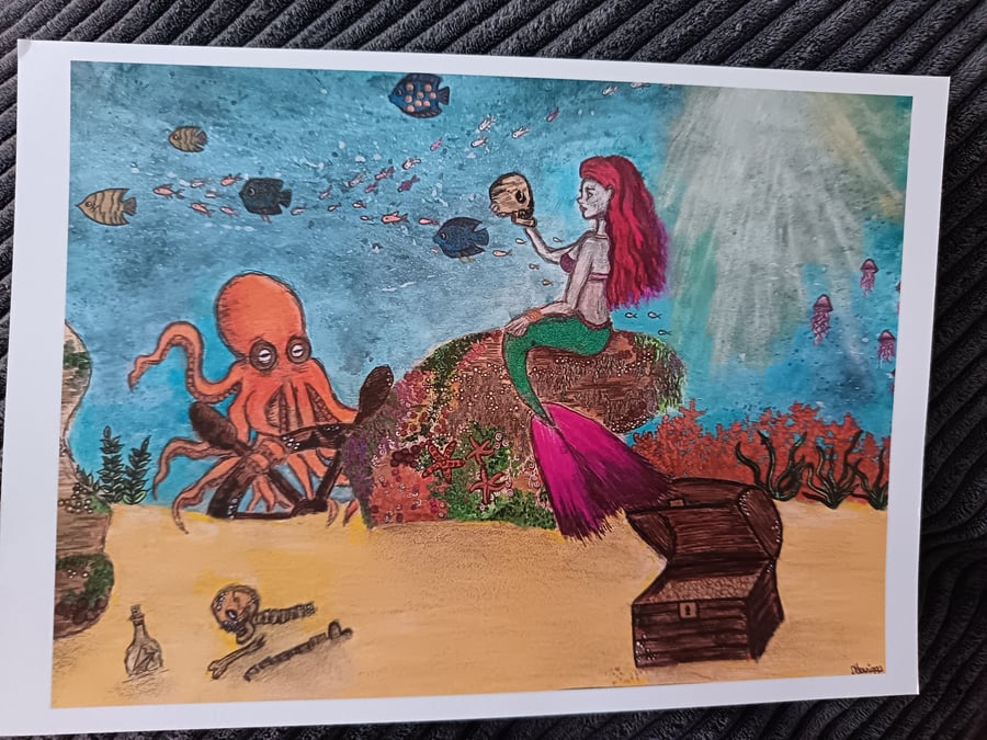 Mermaid's Lair: A4 Art Print