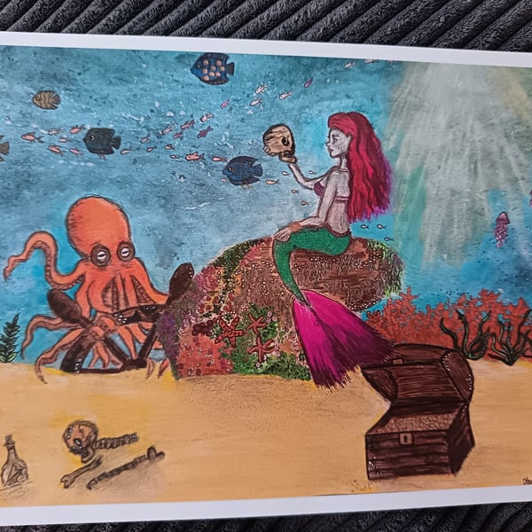 Mermaid's Lair: A4 Art Print