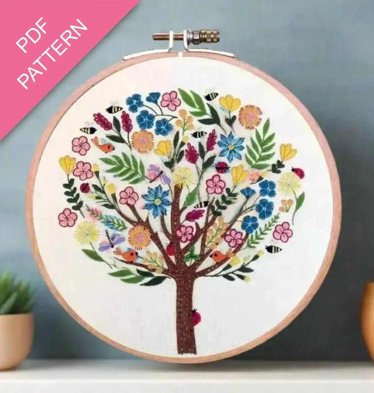Bugs in Bloom Hand Embroidery PDF Pattern