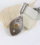 Silver Leaf Nature Pendant with Large Citrine Gemstone - Image 7