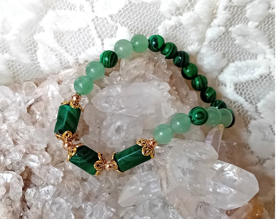 Malachite & Green Aventurine Bracelet