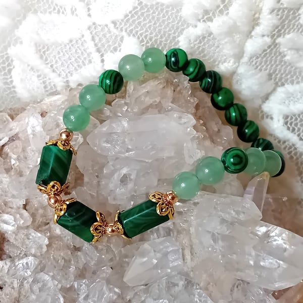 Malachite & Green Aventurine Bracelet
