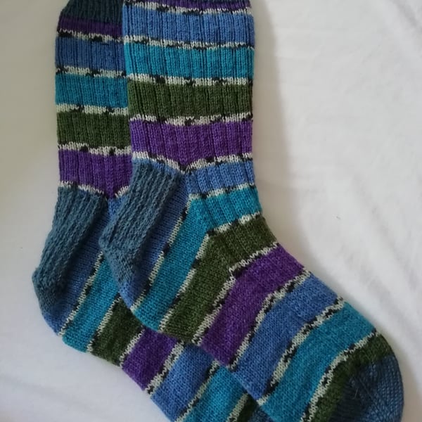 Socks, Hand knitted, LARGE, size 9-11