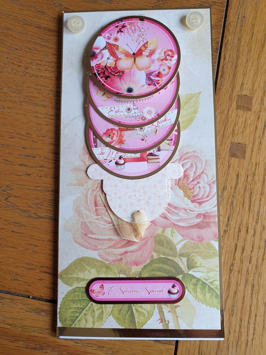 Eat, drink and be merry waterfall card