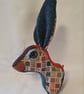 Faux hare head wall mount in harlequin Abraham Moon fabric - Image 5