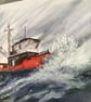 Fishing boat with crashing textured waves - Image 3