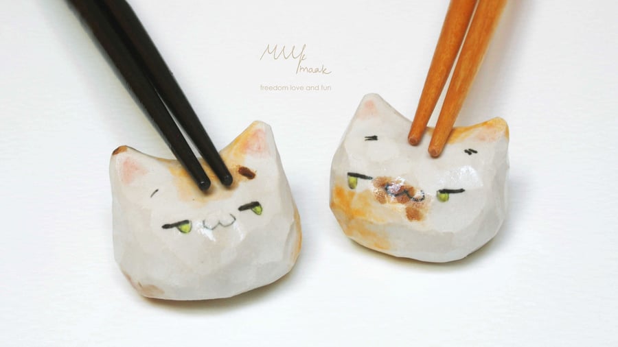 4 pcs Chopstick Rest - Mikemaru Meowstick Rest