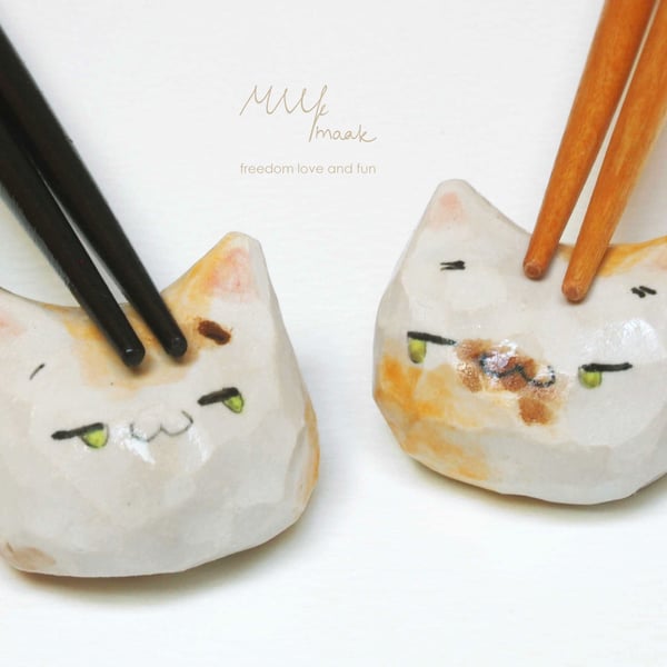 4 pcs Chopstick Rest - Mikemaru Meowstick Rest