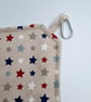 Star print cotton peg bag, clip on.  - Image 6