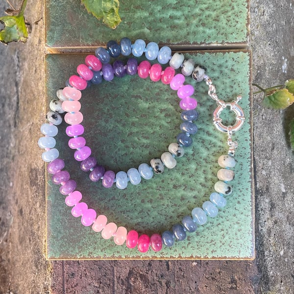 Mulberry Pie Hand Knotted Beaded Gemstone Necklace