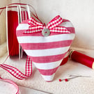 RED AND WHITE STRIPED HEART DECORATION - maxi size