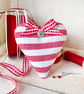 RED AND WHITE STRIPED HEART DECORATION - maxi size