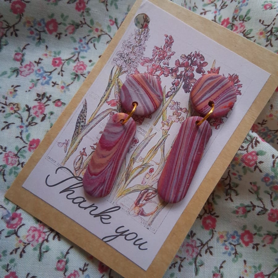 CLEARANCE! polymer clay earrings handmade- reduced-no 24
